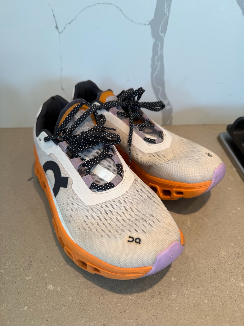On Running Cloudmonster Women’s 8 White Orange Purple CloudTec Running Shoes